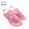 hot selling flat pink pvc shoes jelly girls sandals in new design