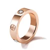Women's rose gold Ring Wedding Band with Stainless Steel Cables and Screw Design nail Wedding Ring