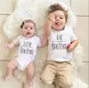 Cotton kids baby clothing big brother t-shirt little brother romper matching family arrow baby clothes