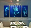 Wall Art Blue Rose Modern Abstract Flowers Painting Pictures for Bathroom Bedroom Living Home Office Spa Wall Decor