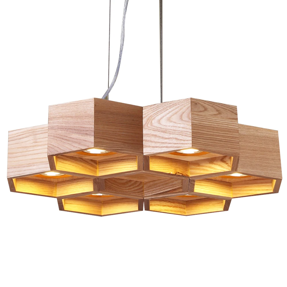 L'éclairage d'intérieur à la maison en bois courbé contemporain pendentifs éclairage lustre en bois moderne