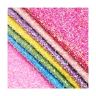2019 new fashion chunky glitter fabric pu synthetic leather for shoes