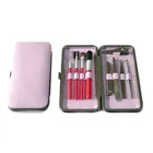 9pcs Makeup Brush Manicure Set Pedicure Sets Nail Clipper Sets Professional Nail Cutter Kits with Cute Travel Case
