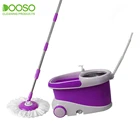 premium home cleaning adjust handle spin rolling mop with big wheel and water drainage