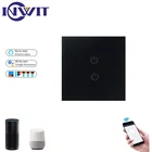 Tuya 2 Gang smart home Global control compatible with Amazon Alexa,Google home wall touch light switch