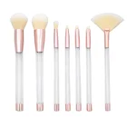 Wholesale Professional 7pcs Glitter Empty Body Makeup Brush Set Pink Cute Cosmetic Rose Gold Empty Makeup Brush Set
