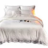 Online silk quilt cover lace edge wash silk 100% cotton 4 pcs bed sheet bedding set