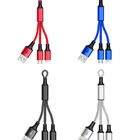 OEM Braided USB Charging Cable Micro USB Cable 2 In 1 Keychain Data Sync Mini USB Cable For Samsung For IOS Phone