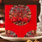 Chinese brand traditional red wedding invitations card