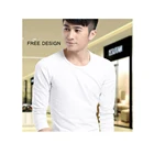 Designer Custom Simple White High Quality 100% Cotton Branded T- Shirt Casual Long Sleeve Tshirt For Men