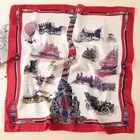 Wholesale 2019 latest girl hair tie band neckerchief fashion retro brand pattern print woman square neck shawl wraps