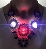 2019 Led Custom Gold Chain Design Crystal Colorful Artificial Flower Pendant Statement Jewelry