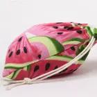 Custom Printed Hot Stamping Logo Small Drawstring Cotton Bag For Gift