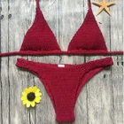 MOQ 1 Summer Female Brazilian Beachwear 2019 Set swimwear Bathing Suit Women Swimsuit Sexy Push Up Pleated Bikinis