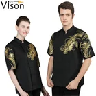 thai Navy cook jackets service hotel staff chef wear uniform jacket Chef clothing uniforms for hotels malaysia restaurant