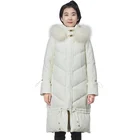 High Quality Women Clothes Warm Long Jacket Fur Hooded Ladies Down Coat Winter