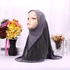 The Latest Style Plain Colour Crinkle Muslim Women Jersey Hijab Scarf
