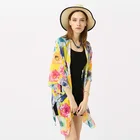 New Beach Flowers Women Long Kaftan Bikini Cover Up