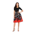 A-Line Santa Claus Print Mini skirt for Christmas cartoon pattern women's skirt