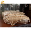 Custom Made Cheap Leather Round Beds King Size Bed For Hotel Guestroom Furniture