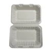 Biodegradable disposable sugar cane food box bagasse lunch take away boxes container