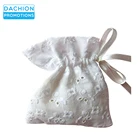 cotton muslin bag design satin drawstring cotton jewelry pouches
