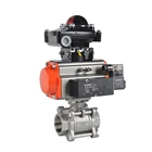 COVNA 2 Way 3 PCS 1000 WOG 304 Stainless Steel Pneumatic Actuated Ball Valve with Limit Switch