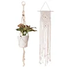Chinese manufacturer hand craft cotton wall ornaments hanging decoration macrame white plant hangers