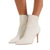 Wholesale Fashion Comfort Pointed Toe White Wedding Women Ankle Casual Boots Shoes