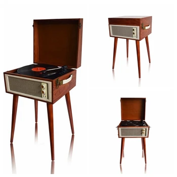 European Style Professional Classic Record Player With Wooden Legs