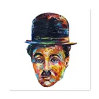 Charlie Chaplin Palette Knife Oil Painting Portrait From Photo Modern Artwork