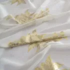 hot stamping jacquard satin georgette silk fabric for saree