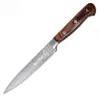 Qing 6 Inch Brown Full Tang Damascus Universal Knife Kitchen Merchandise VG10 Damascus Multipurpose Knife
