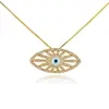 18k yellow gold mother of pearl evil/eye diamond necklace