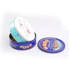 Recycled Materials Food Grade Sweet Round Tin Cookies Box Packaging Tin Cookies Can Wholesale