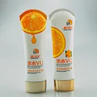 Empty sunscreen cream cosmetic plastic packing tube with flip-top cap