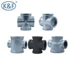 standard size female malleable iron pipe fittings cross equal/linked plastic 180/180R