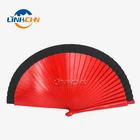 Ribs painting custom wooden fabric hand fan as wedding gifts