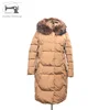 Fashion High Shiny Goose Feather Champagne Winter Ultra Duck Down Filled Jacket For women