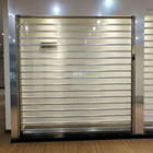 Automatic Polycarbonate Slat Rolling Up Door Transparent PVC Roll Top Doors Motor Clear Plastic Roller Shutter Door