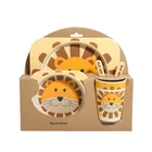 Manufacturer Custom Amazon Best Sell High Quality Bamboo Fiber Kids Dinner Set Tableware Set