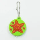 Custom shaped pvc sea animal squid starfish whale pirate ship keychain with light