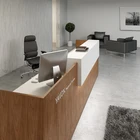 Lacquer SPA Reception Counter Modern Office Front Desk Commercial LED Reception Desk
