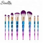 Personalized Multifunctional Silver Plastic Best Gift Sets Children 8pcs Makeup Brush Set With Antibiosis Synthetic Hair