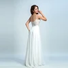 Gorgeous Sexy Long White Embroidery Lace Chiffon Prom Dress for Women