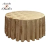 Popular sale custom round fancy table covers champagne velvet linen table cloth