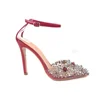 sexy transparency PVC diamonds dress shoes heels ladies pumps