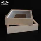 Customized clear acrylic deep 3d wooden framed shadow box for family/baby photos