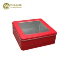 Tin Box Gift Tin Box Custom Printed Square Gift Tin Box With Pvc Window