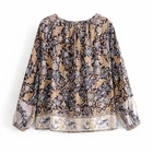 Custom Loose Long Sleeve Chiffon Shirt Women's Clothing Bohemian Top